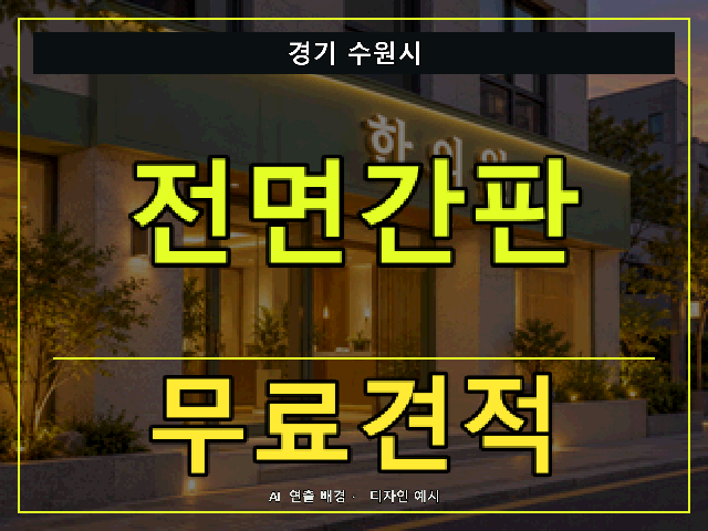경기 수원시 전면간판 무료견적 안내 썸네일 · AI 연출 배경