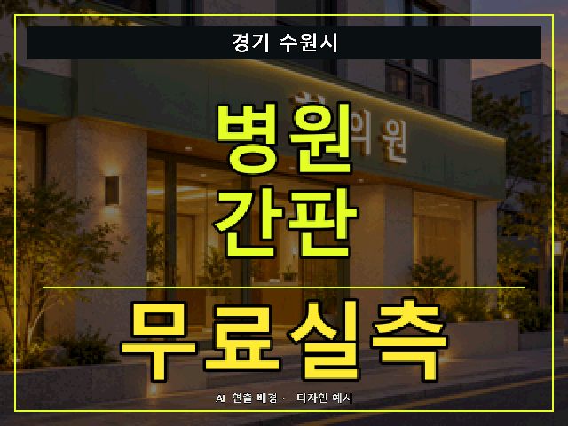 경기 수원시 병원 간판 무료실측 안내 썸네일 · AI 연출 배경
