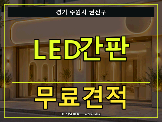 경기 수원시 권선구 LED간판 무료견적 안내 썸네일 · AI 연출 배경