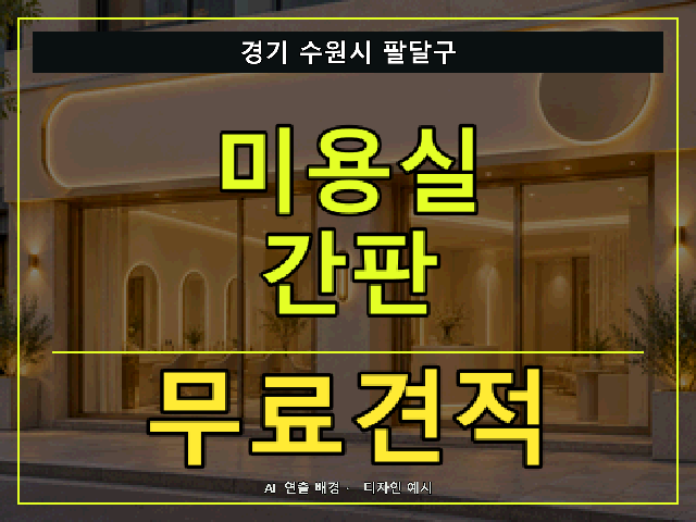 경기 수원시 팔달구 미용실 간판 무료견적 안내 썸네일 · AI 연출 배경