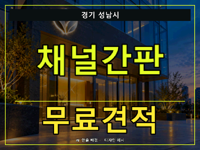 경기 성남시 채널간판 무료견적 안내 썸네일 · AI 연출 배경