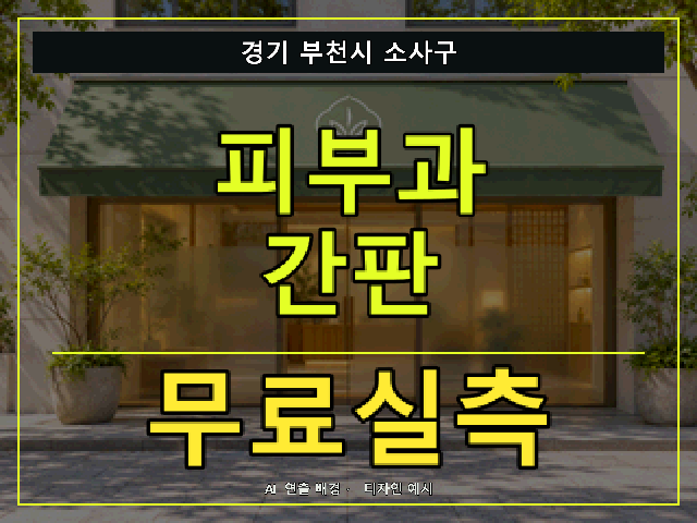 경기 부천시 소사구 피부과 간판 무료실측 안내 썸네일 · AI 연출 배경