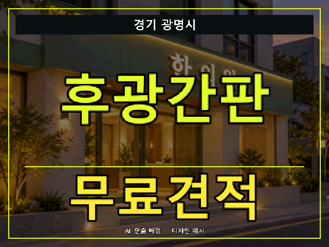 경기 광명시 후광간판 무료견적 안내 썸네일 · AI 연출 배경