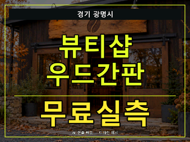 경기 광명시 뷰티샵 우드간판 무료실측 안내 썸네일 · AI 연출 배경