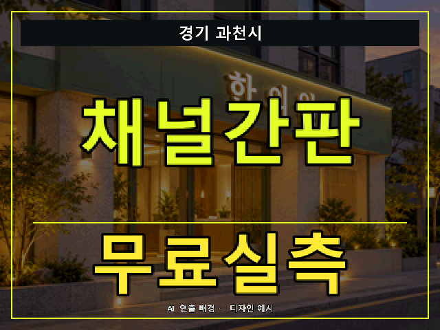 경기 과천시 채널간판 무료실측 안내 썸네일 · AI 연출 배경