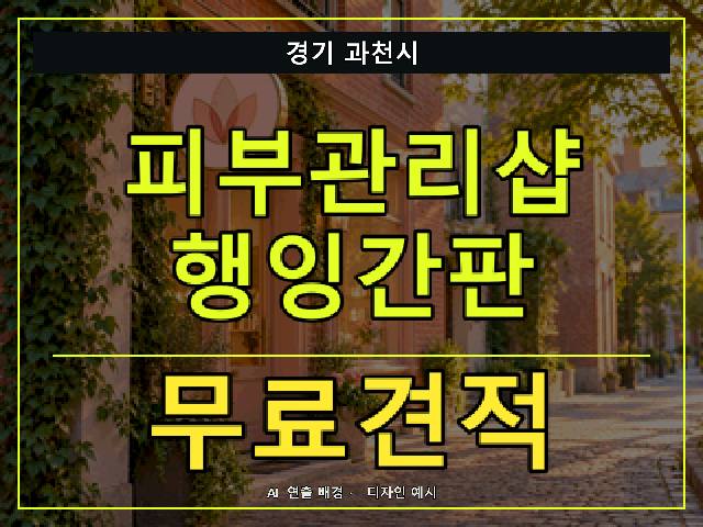 경기 과천시 피부관리샵 행잉간판 무료견적 안내 썸네일 · AI 연출 배경