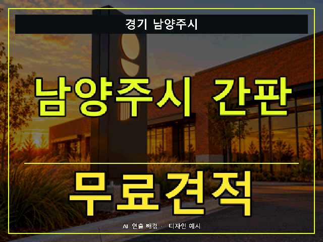 경기 남양주시 간판 제작 무료견적 안내 썸네일 · AI 연출 배경