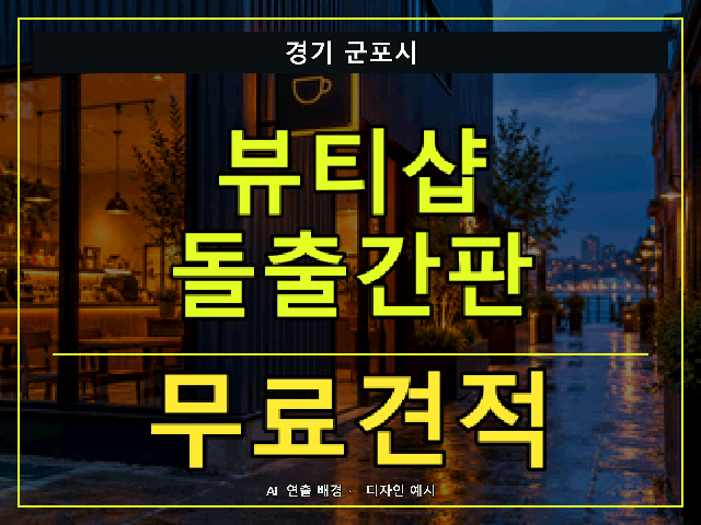 경기 군포시 뷰티샵 돌출간판 무료견적 안내 썸네일 · AI 연출 배경