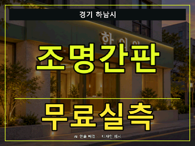 경기 하남시 조명간판 무료실측 안내 썸네일 · AI 연출 배경