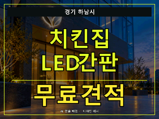 경기 하남시 치킨집 LED간판 무료견적 안내 썸네일 · AI 연출 배경