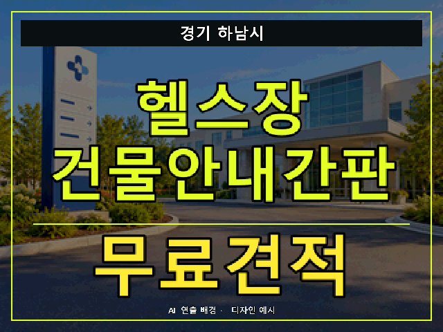 경기 하남시 헬스장 건물안내간판 무료견적 안내 썸네일 · AI 연출 배경