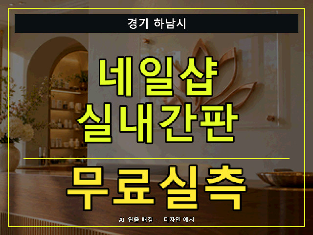 경기 하남시 네일샵 실내간판 무료실측 안내 썸네일 · AI 연출 배경