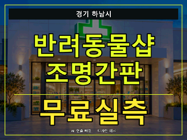 경기 하남시 반려동물샵 조명간판 무료실측 안내 썸네일 · AI 연출 배경