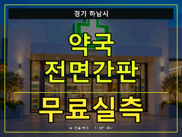 경기 하남시 약국 전면간판 무료실측 안내 썸네일 · AI 연출 배경
