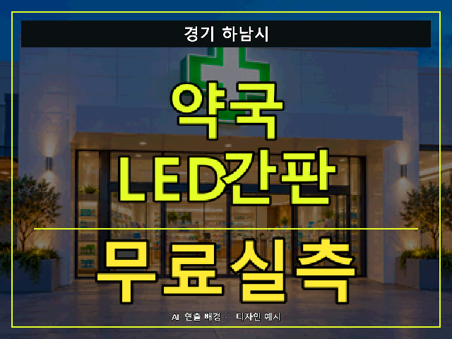 경기 하남시 약국 LED간판 무료실측 안내 썸네일 · AI 연출 배경