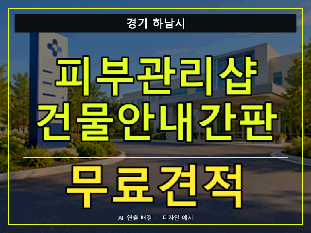 경기 하남시 피부관리샵 건물안내간판 무료견적 안내 썸네일 · AI 연출 배경