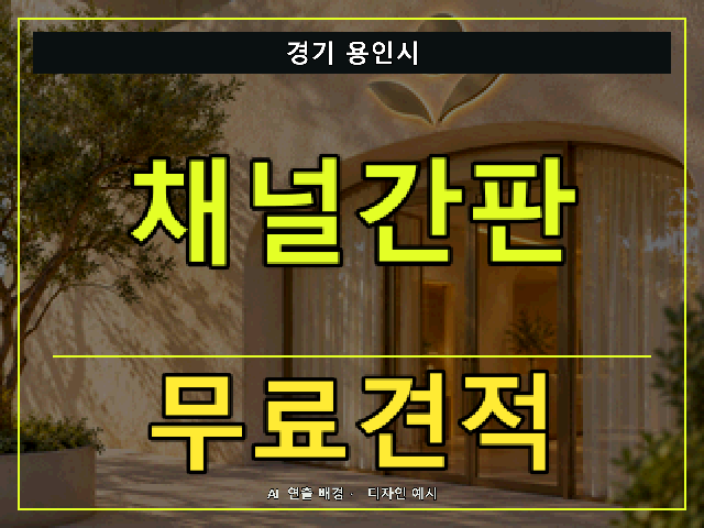 경기 용인시 채널간판 무료견적 안내 썸네일 · AI 연출 배경