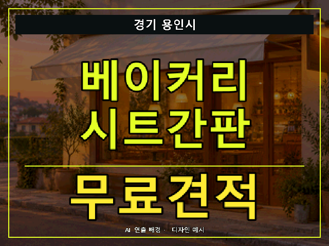 경기 용인시 베이커리 시트간판 무료견적 안내 썸네일 · AI 연출 배경
