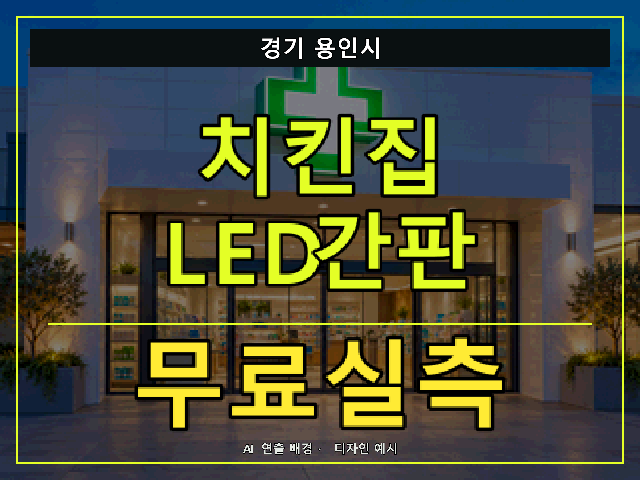 경기 용인시 치킨집 LED간판 무료실측 안내 썸네일 · AI 연출 배경