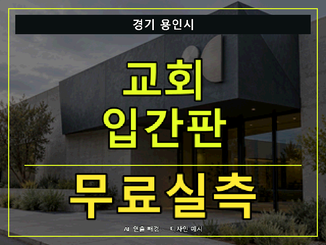 경기 용인시 교회 입간판 무료실측 안내 썸네일 · AI 연출 배경