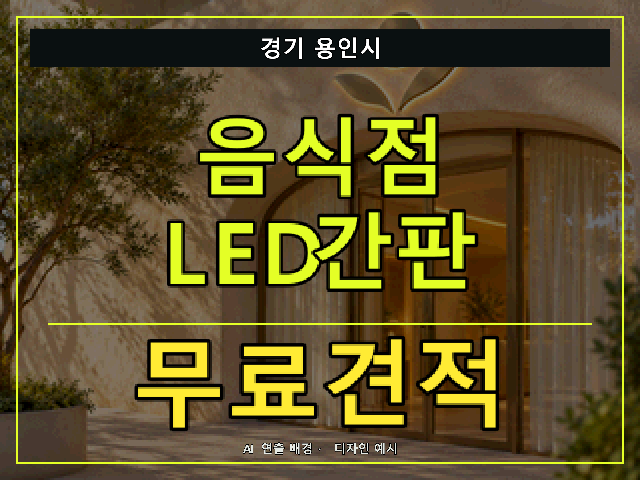 경기 용인시 음식점 LED간판 무료견적 안내 썸네일 · AI 연출 배경