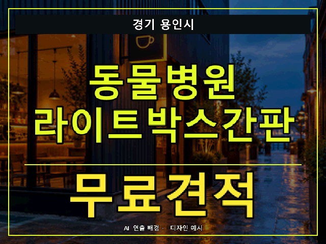 경기 용인시 동물병원 라이트박스간판 무료견적 안내 썸네일 · AI 연출 배경