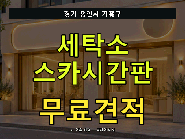 경기 용인시 기흥구 세탁소 스카시간판 무료견적 안내 썸네일 · AI 연출 배경