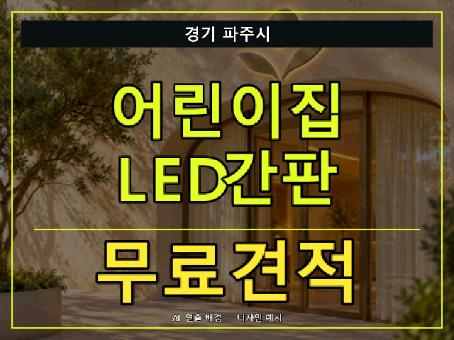 경기 파주시 어린이집 LED간판 무료견적 안내 썸네일 · AI 연출 배경