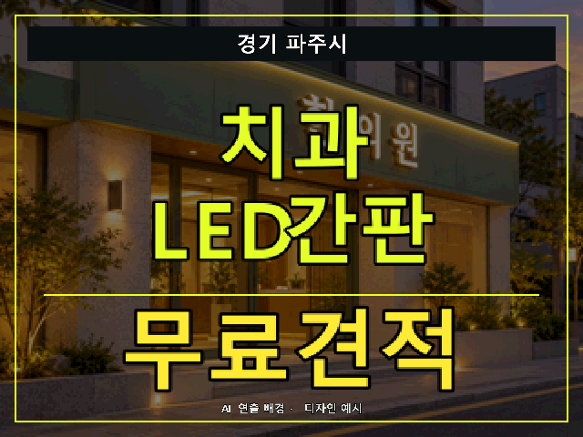 경기 파주시 치과 LED간판 무료견적 안내 썸네일 · AI 연출 배경