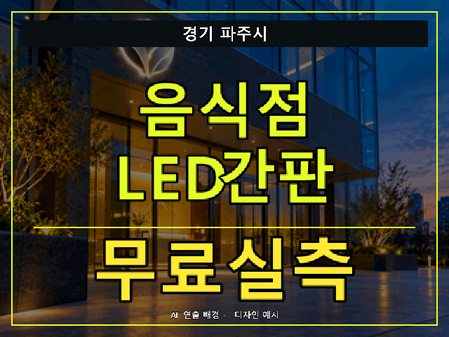 경기 파주시 음식점 LED간판 무료실측 안내 썸네일 · AI 연출 배경