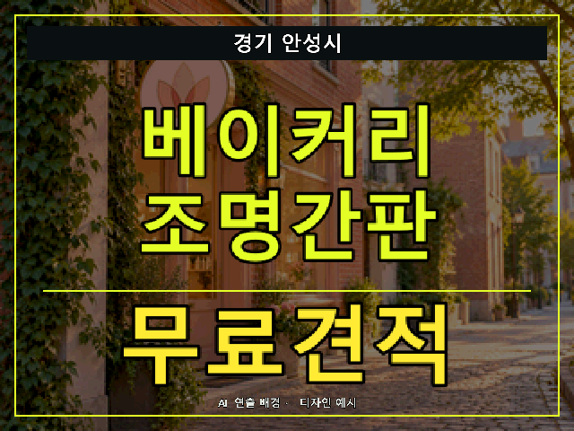 경기 안성시 베이커리 조명간판 무료견적 안내 썸네일 · AI 연출 배경