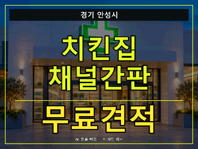 경기 안성시 치킨집 채널간판 무료견적 안내 썸네일 · AI 연출 배경