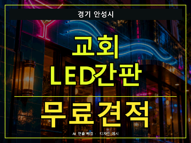경기 안성시 교회 LED간판 무료견적 안내 썸네일 · AI 연출 배경