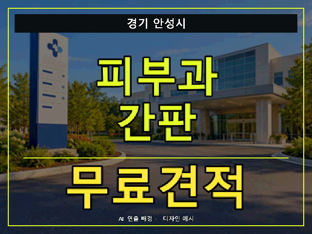 경기 안성시 피부과 간판 무료견적 안내 썸네일 · AI 연출 배경