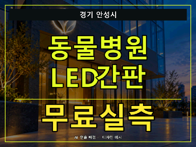 경기 안성시 동물병원 LED간판 무료실측 안내 썸네일 · AI 연출 배경