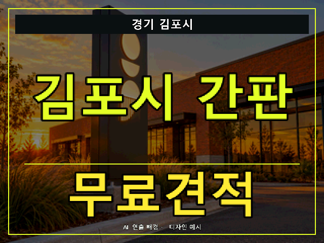 경기 김포시 간판 제작 무료견적 안내 썸네일 · AI 연출 배경