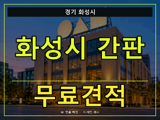 경기 화성시 간판 제작 무료견적 안내 썸네일 · AI 연출 배경