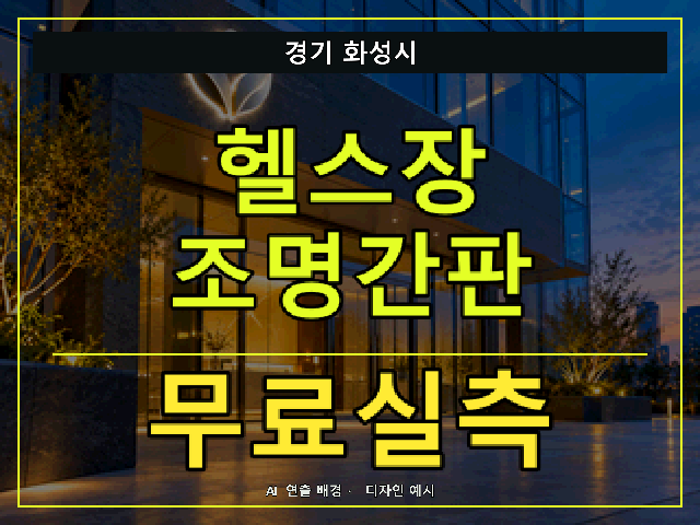 경기 화성시 헬스장 조명간판 무료실측 안내 썸네일 · AI 연출 배경