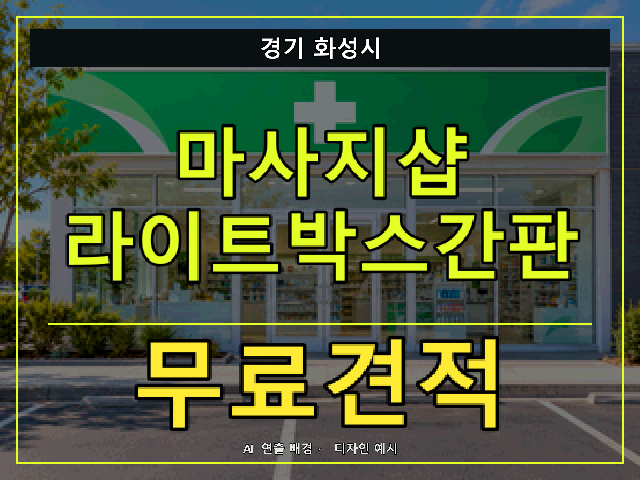 경기 화성시 마사지샵 라이트박스간판 무료견적 안내 썸네일 · AI 연출 배경