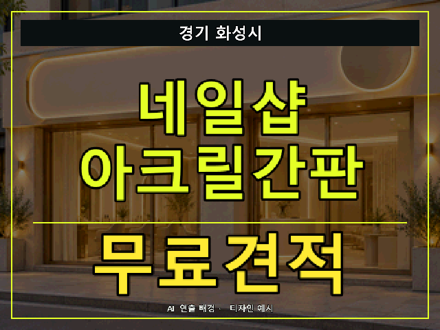 경기 화성시 네일샵 아크릴간판 무료견적 안내 썸네일 · AI 연출 배경