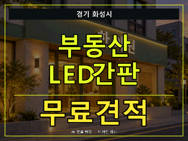경기 화성시 부동산 LED간판 무료견적 안내 썸네일 · AI 연출 배경