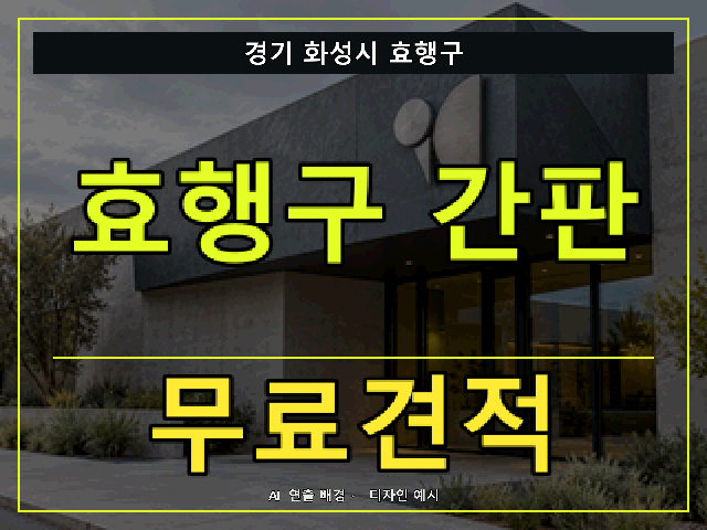 경기 화성시 효행구 간판 제작 무료견적 안내 썸네일 · AI 연출 배경
