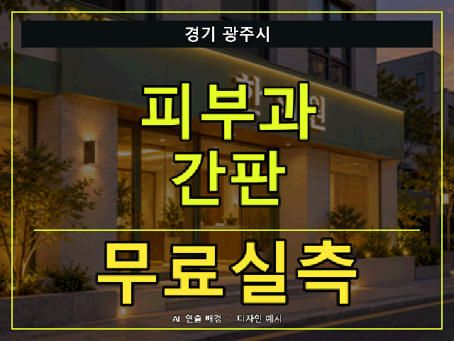 경기 광주시 피부과 간판 무료실측 안내 썸네일 · AI 연출 배경