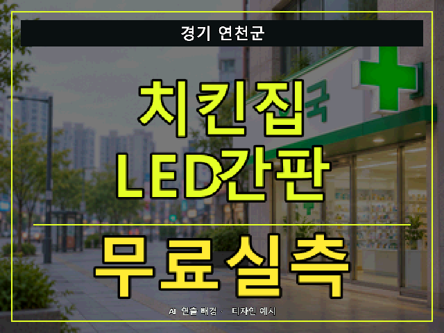 경기 연천군 치킨집 LED간판 무료실측 안내 썸네일 · AI 연출 배경