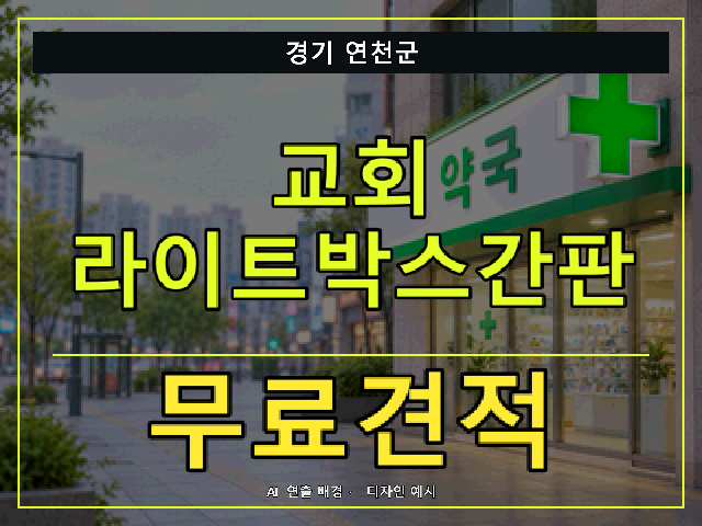 경기 연천군 교회 라이트박스간판 무료견적 안내 썸네일 · AI 연출 배경