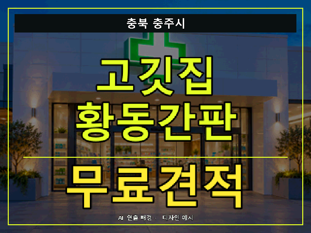 충북 충주시 고깃집 황동간판 무료견적 안내 썸네일 · AI 연출 배경
