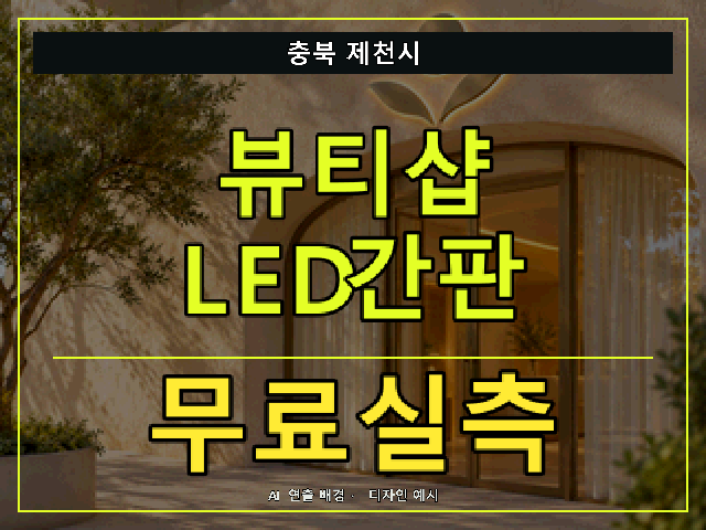충북 제천시 뷰티샵 LED간판 무료실측 안내 썸네일 · AI 연출 배경
