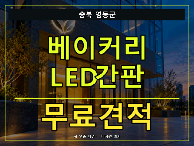 충북 영동군 베이커리 LED간판 무료견적 안내 썸네일 · AI 연출 배경