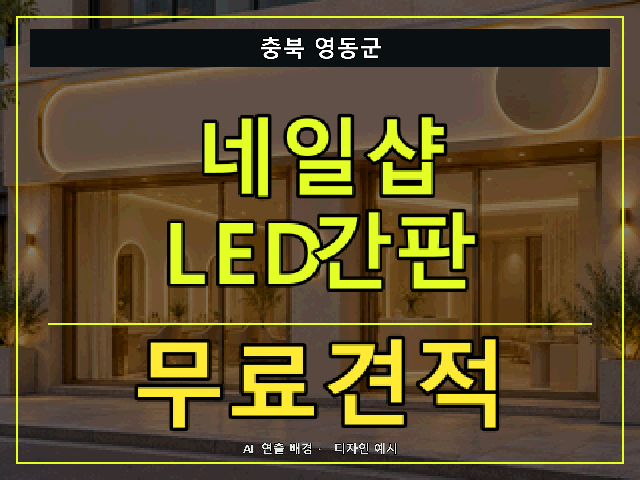 충북 영동군 네일샵 LED간판 무료견적 안내 썸네일 · AI 연출 배경