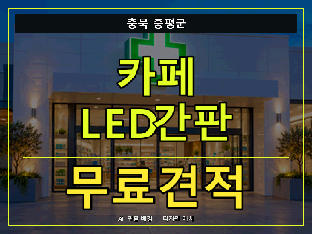 충북 증평군 카페 LED간판 무료견적 안내 썸네일 · AI 연출 배경